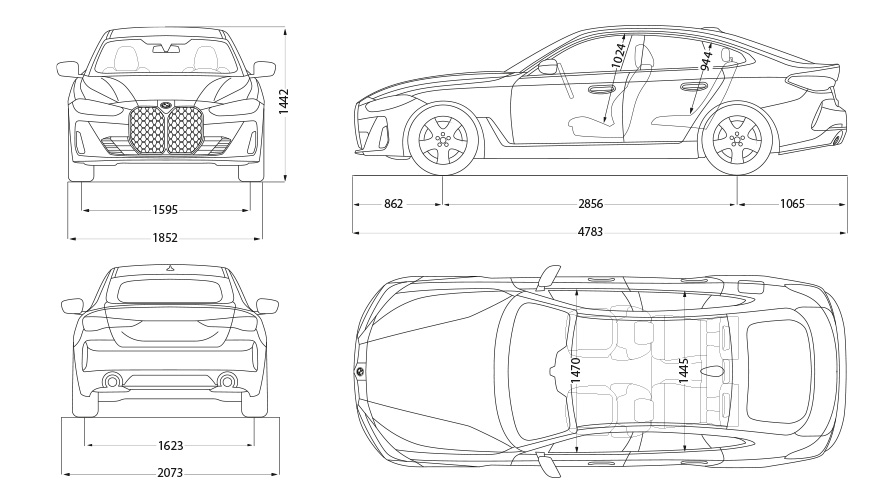 BMW M440i xDrive Gran Coupé, G26, 2021, dati, skice BMW M440i xDrive Gran Coupé, G26, 2021, dati, skice