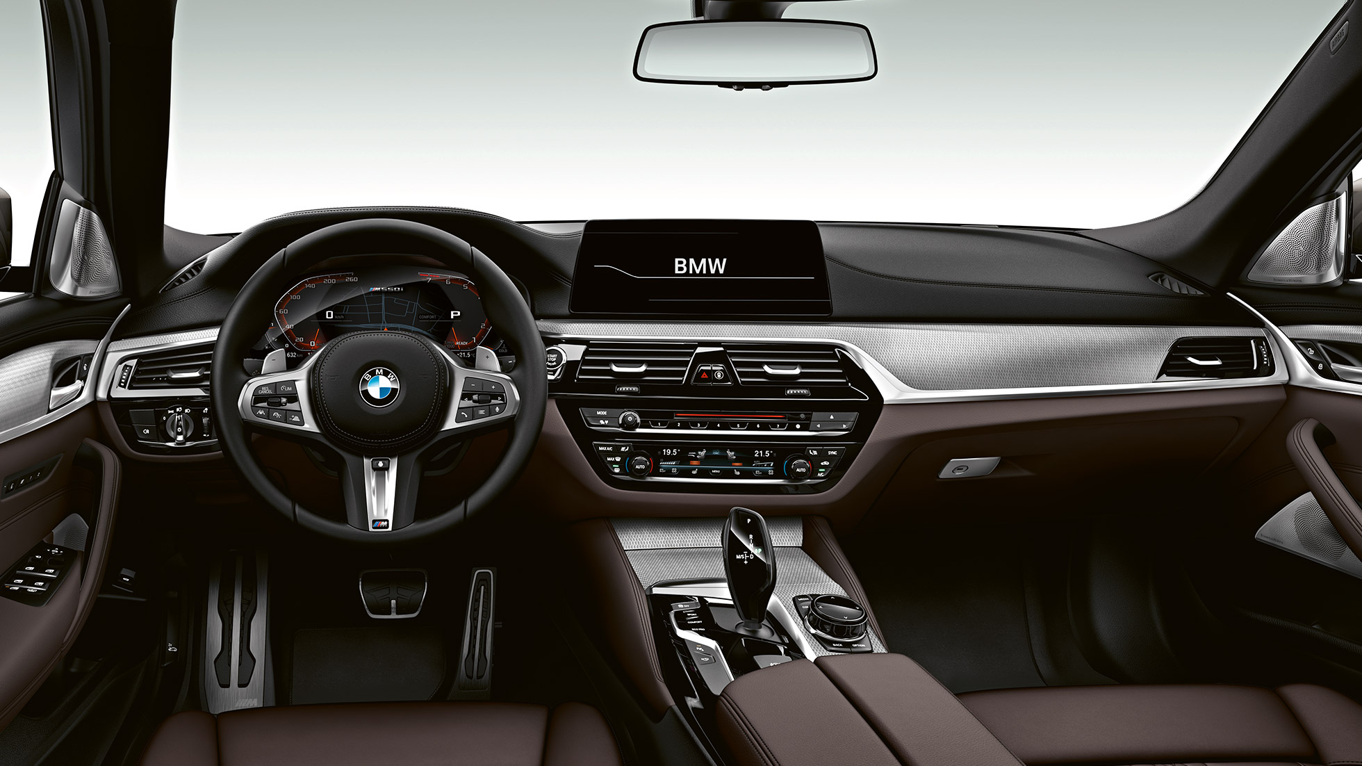 Salona dizains. BMW M550i un BMW M550d kokpits.