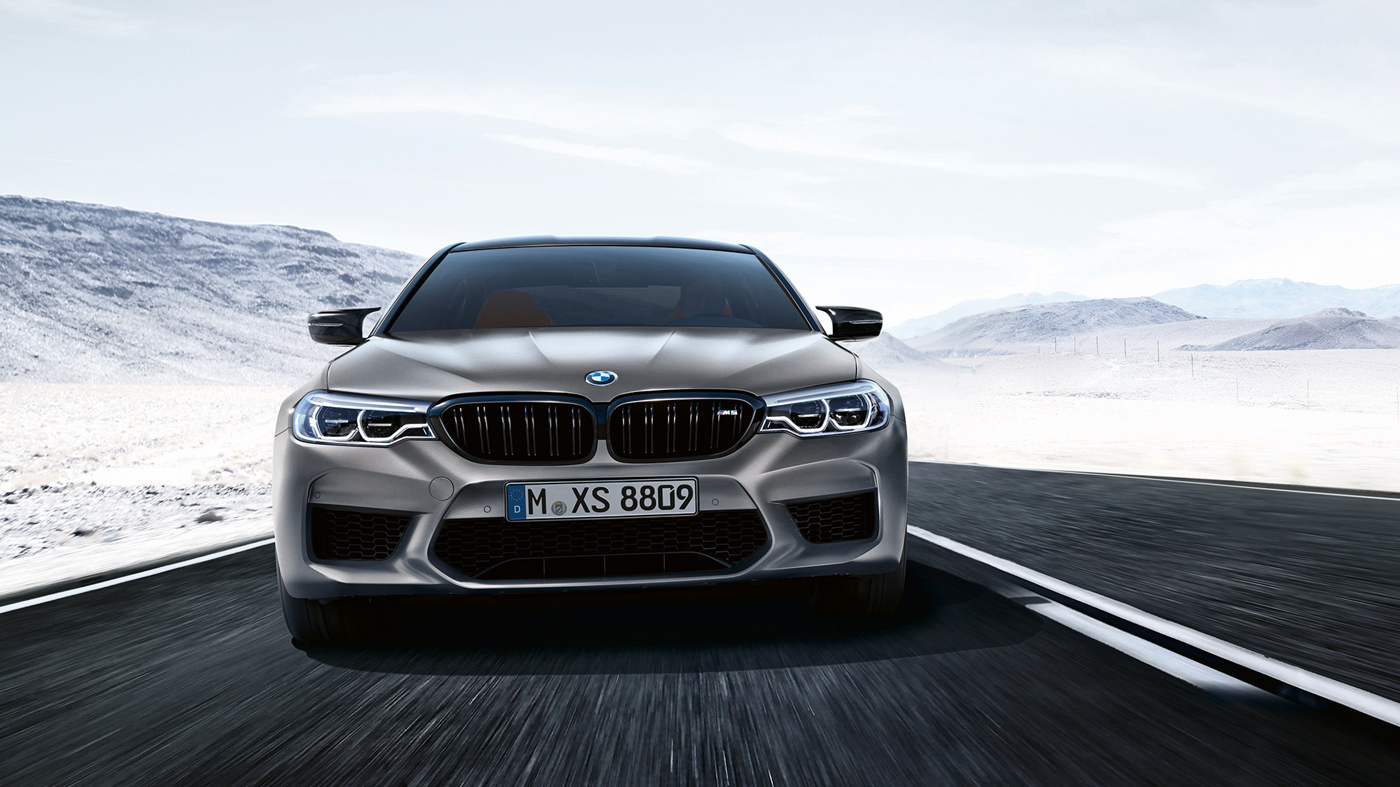 Priekšpuses dizains. BMW M5 Competition dizains skatā no priekšpuses.