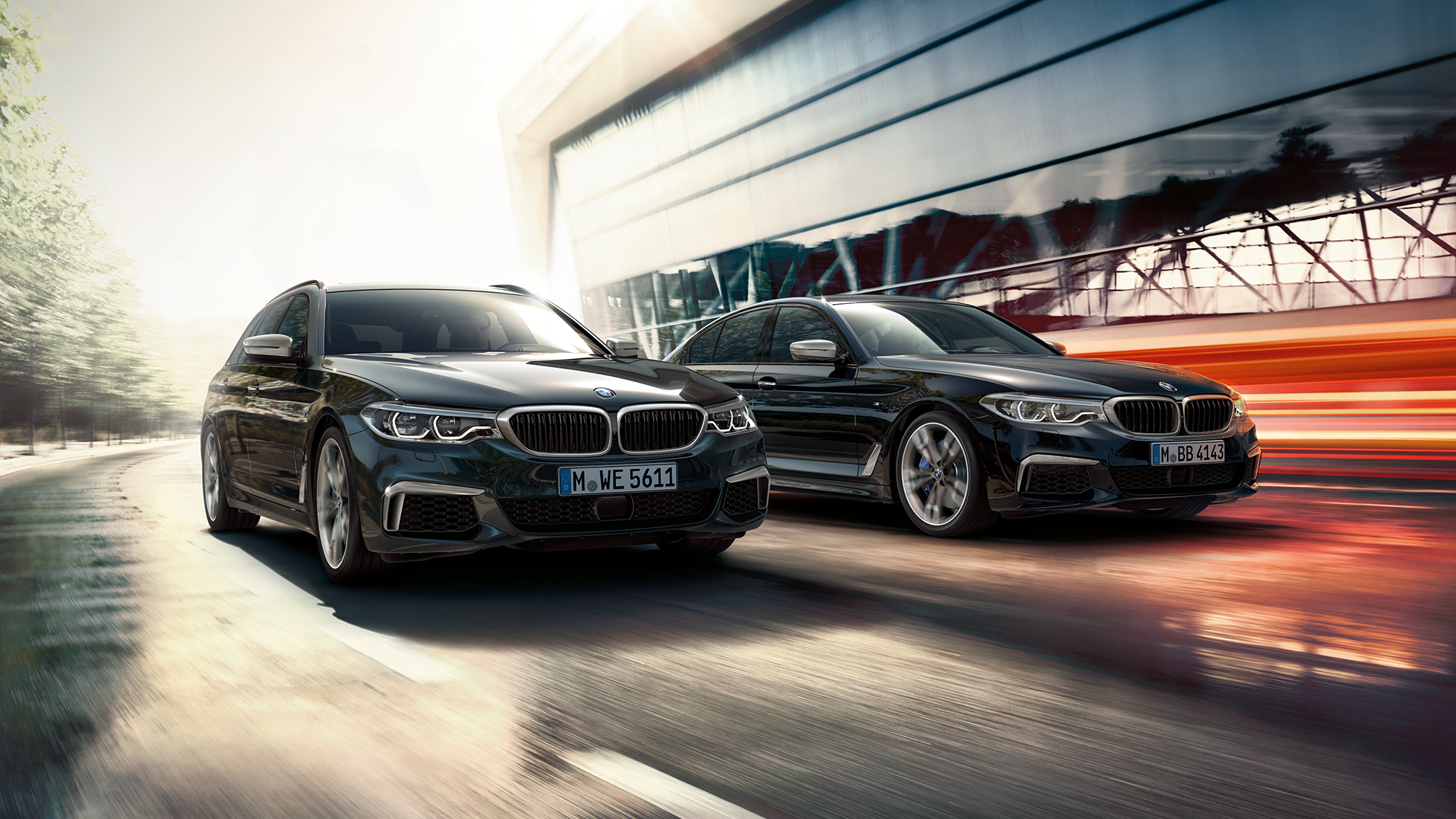 Braukšanas dinamika, BMW M550d xDrive Touring Braukšanas dinamika, BMW M550d xDrive Touring, G31, metāliska Azurite Black krāsa, priekšpuses skats, BMW M550d Touring, pamatinformācija