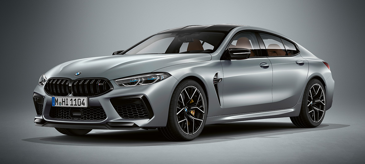 BMW M8 Competition Gran Coupé, BMW Individual metāliska Frozen Bluestone krāsa BMW M8 Competition Gran Coupé, trīs ceturtdaļu priekšpuse, F93 2020, BMW Individual metāliska Frozen Bluestone krāsa, trīs ceturtdaļu priekšpuses skats