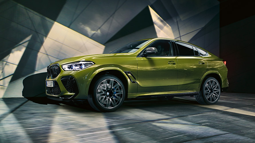 BMW X6 M, F96, trīs ceturtdaļu sānskats, stāvošs automobilis BMW M sērija, BMW X6 M, F96, trīs ceturtdaļu sānskats, stāvošs automobilis