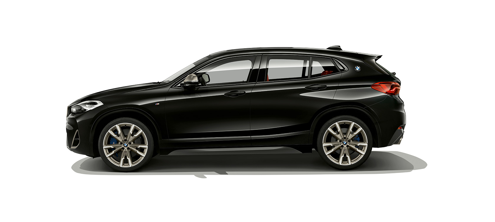 Sānskats, BMW X2 F39 Sānskats, BMW X2 2018, F39, metāliska Sapphire Black krāsa