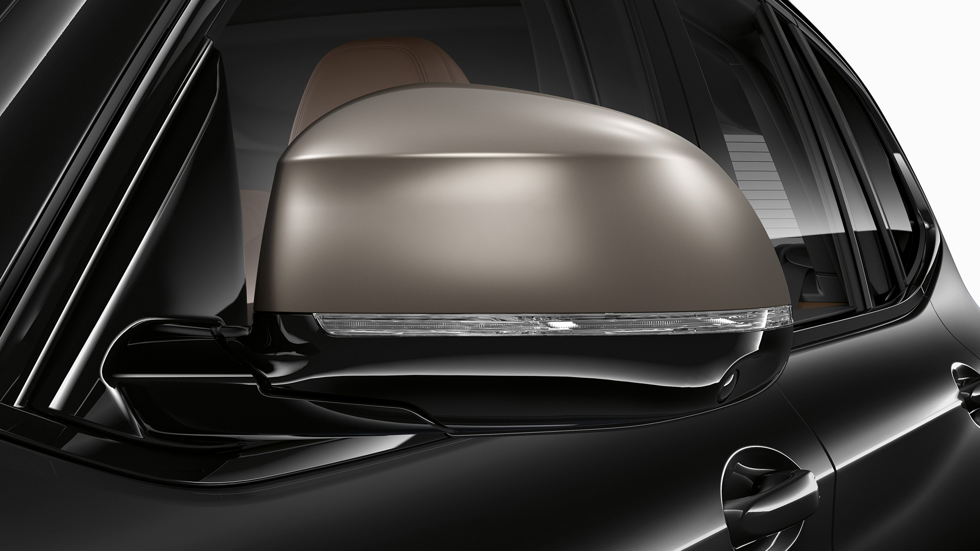 BMW X3 M40i un BMW X3 M40d, spoguļu korpusi. BMW X3 M40i un BMW X3 M40d metāliskā Black Sapphire krāsā, virsbūve, galvanizēti Cerium Grey krāsas spoguļu korpusi.