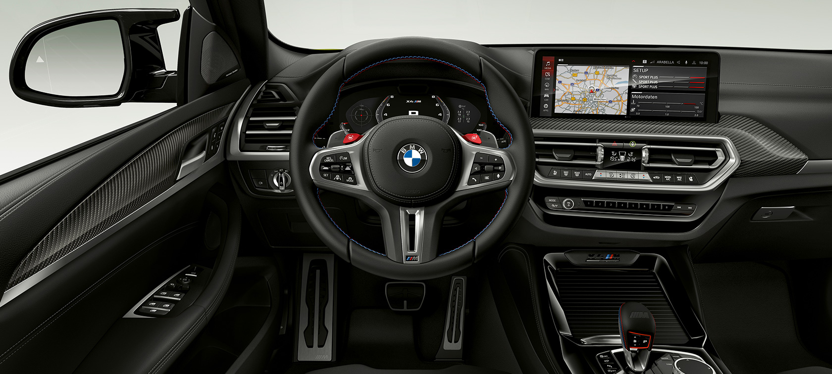 BMW X4 M Competition, F98, LCI, atjaunināts, 2021, kokpits, salons