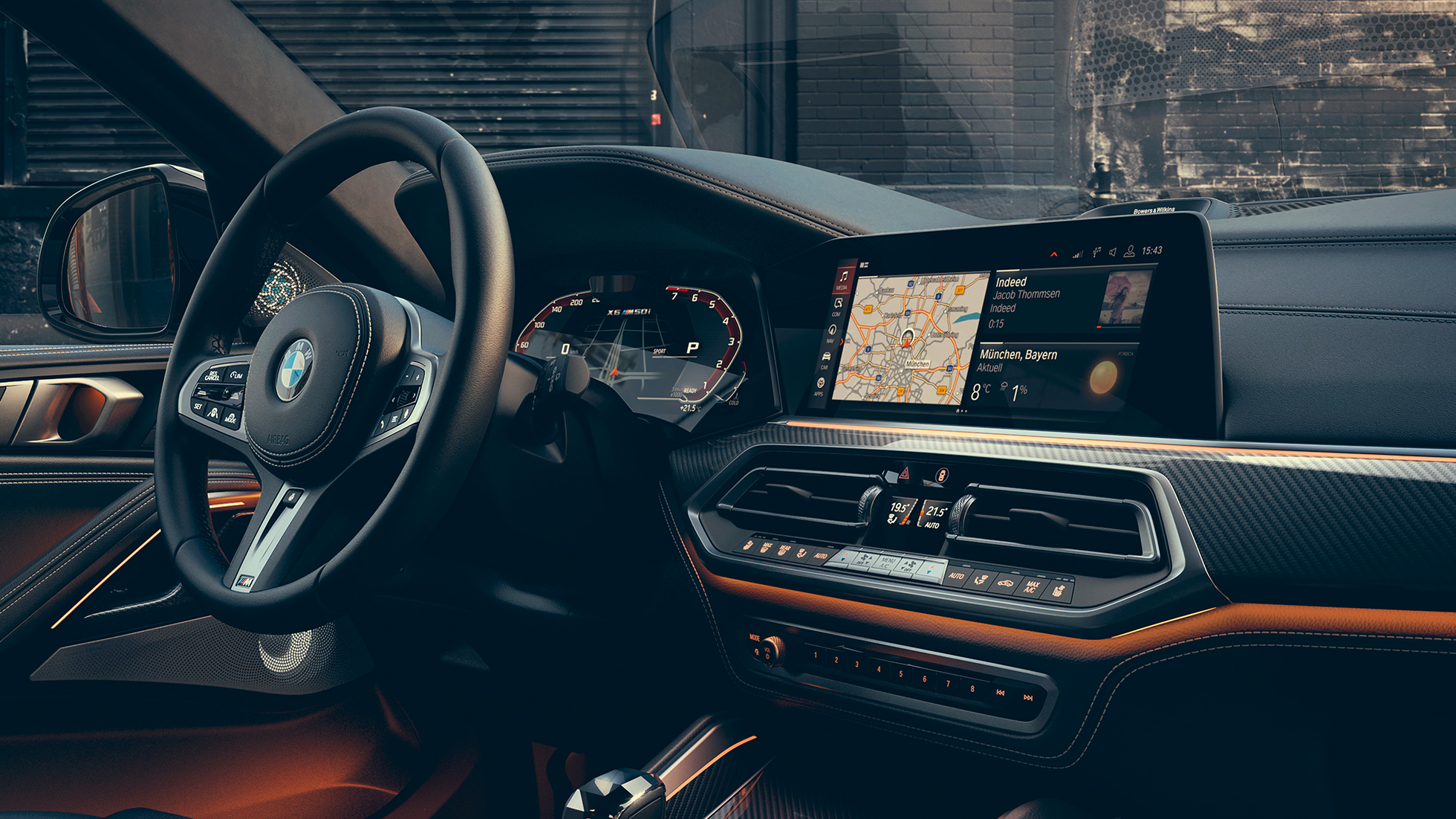 BMW X6 M50i, kokpits BMW X6 M50i, kokpits, orientēts uz vadītāju