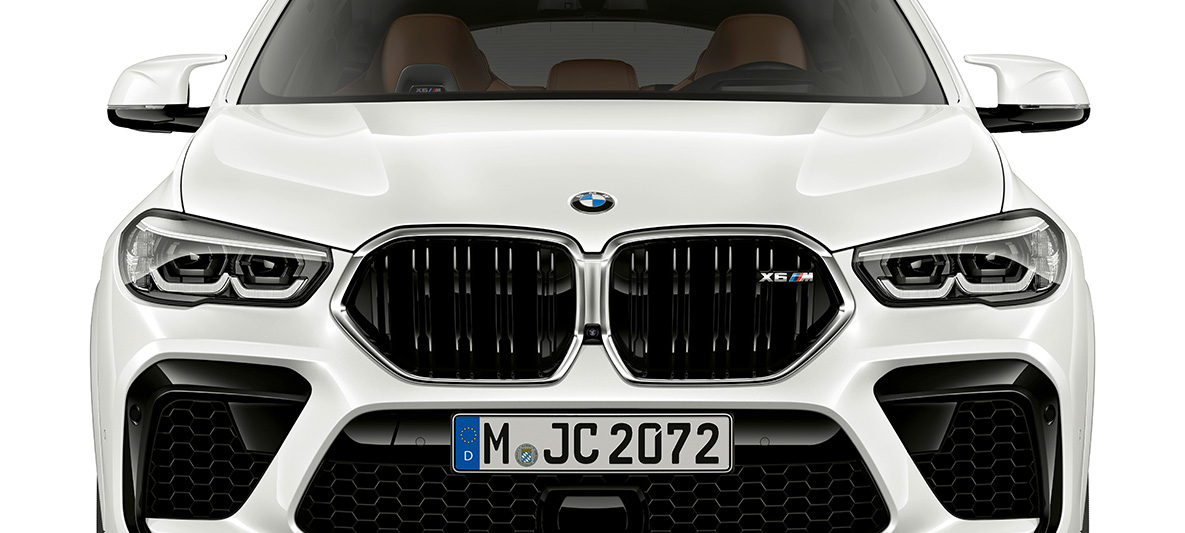 Priekšpuse, BMW X6 M F96 M dubultais elipsveida režģis, BMW X6 M F96, 2020, SUV, priekšpuses skats