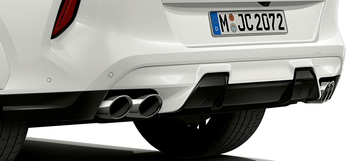 Aizmugurējais apakšējais spoileris, BMW X6 M, SUV, F96 Aizmugurējais apakšējais spoileris, BMW X6 M F96, 2020, SUV, skats no aizmugures