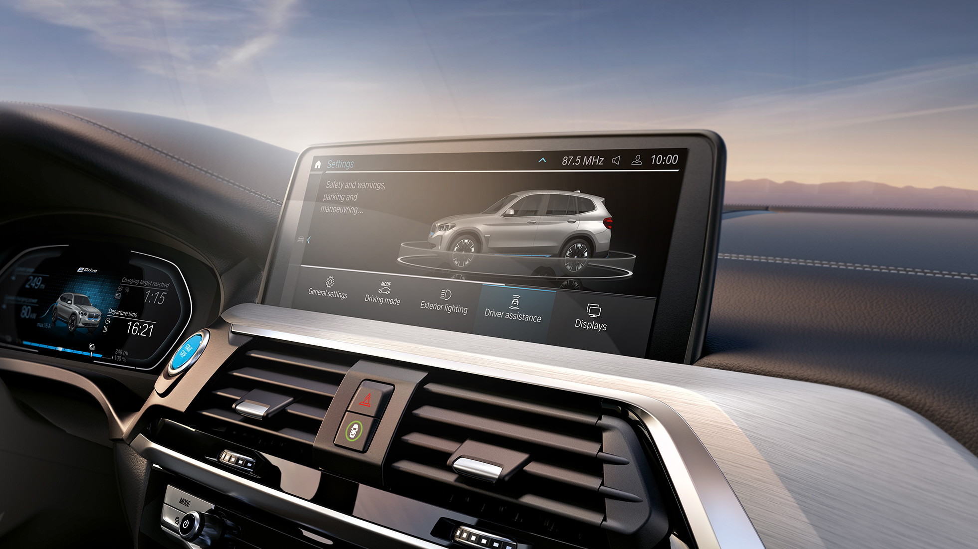 Vadītāja palīdzības sistēmas, BMW iX3, G08, vadības displejs, kokpits Vadītāja palīdzības sistēmas, BMW iX3, G08, 2020, vadības displejs, kokpits