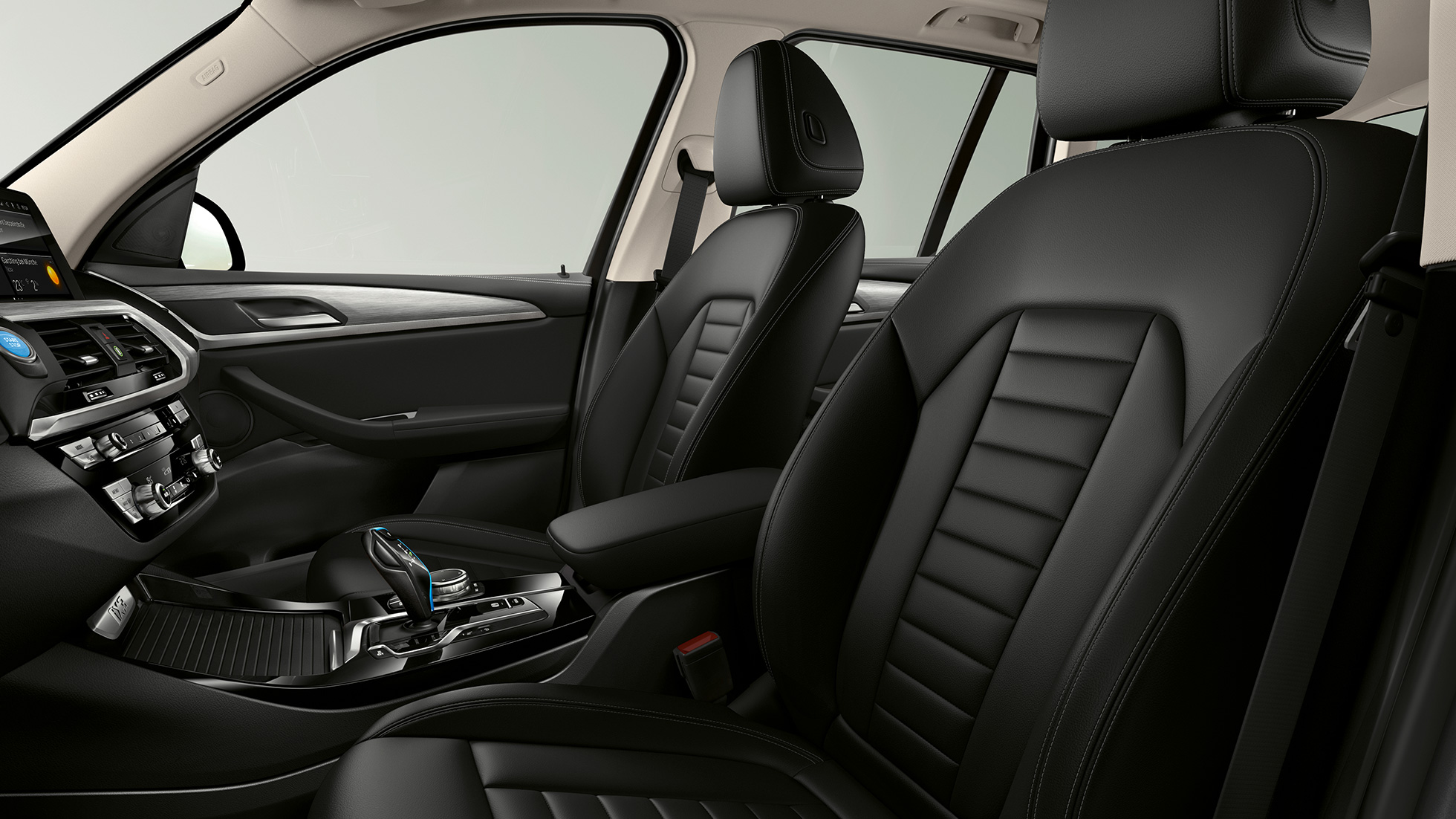 BMW iX3, G08, Inspiring modelis, Vernasca ādas sporta sēdekļi Mocha krāsā BMW iX3, G08, 2020, Inspiring modelis, Vernasca ādas sporta sēdekļi vadītājam un priekšējam pasažierim Mocha krāsā, salons