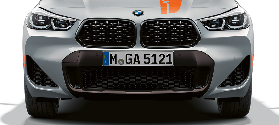 Dubultais elipsveida režģis, BMW X2, F39 BMW X2, 2020, F39, Brooklyn Grey krāsa, priekšpuses skats, dubultais elipsveida režģis