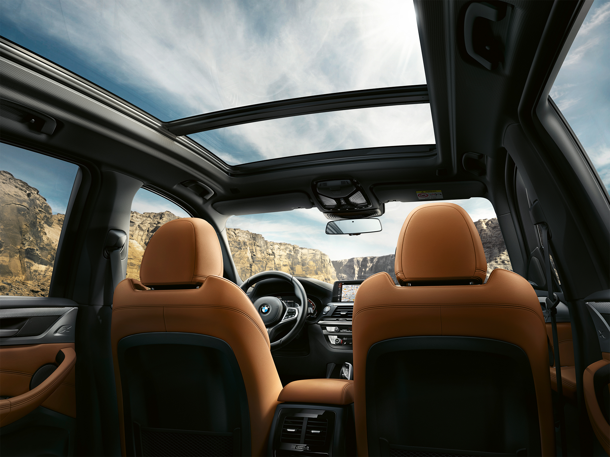 BMW X3 M40i, kokpita salona uzņēmums BMW X3 M40i, kokpita salona uzņēmums