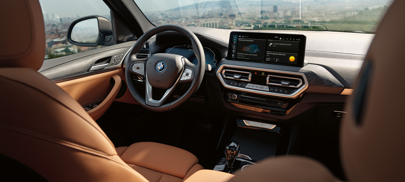 BMW X3 (G01) dizaino akcentai,Sensatec konjako spalvos apmušalai 2021 BMW X3 (G01) dizaino akcentai, Sensatec konjako spalvos apmušalai 2021