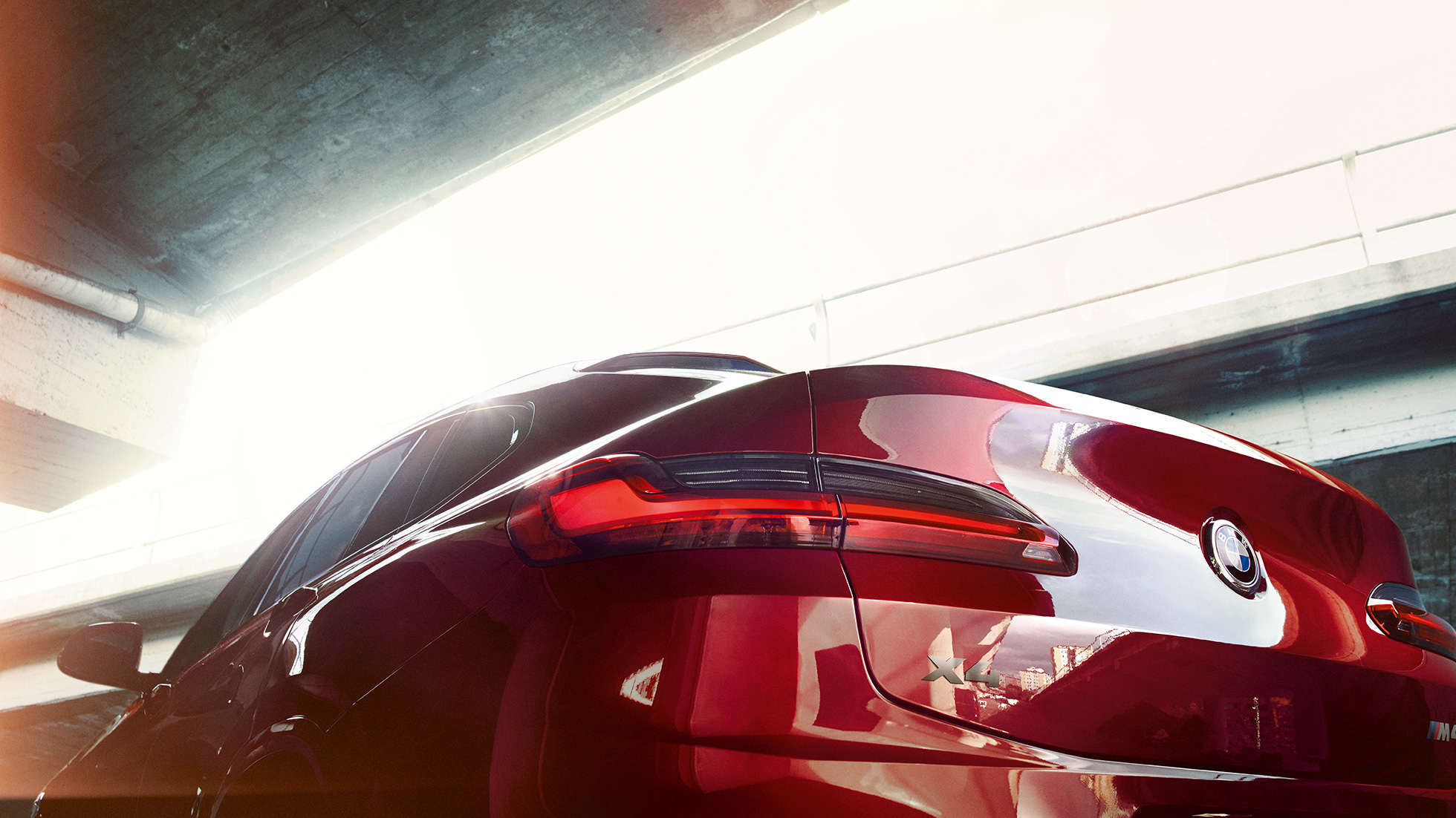 Pilni LED aizmugurējie lukturi, BMW X4 Pilni LED aizmugurējie lukturi, BMW X4 M40i G02 2018, Flamenco Red krāsa ar mirdzuma efektu