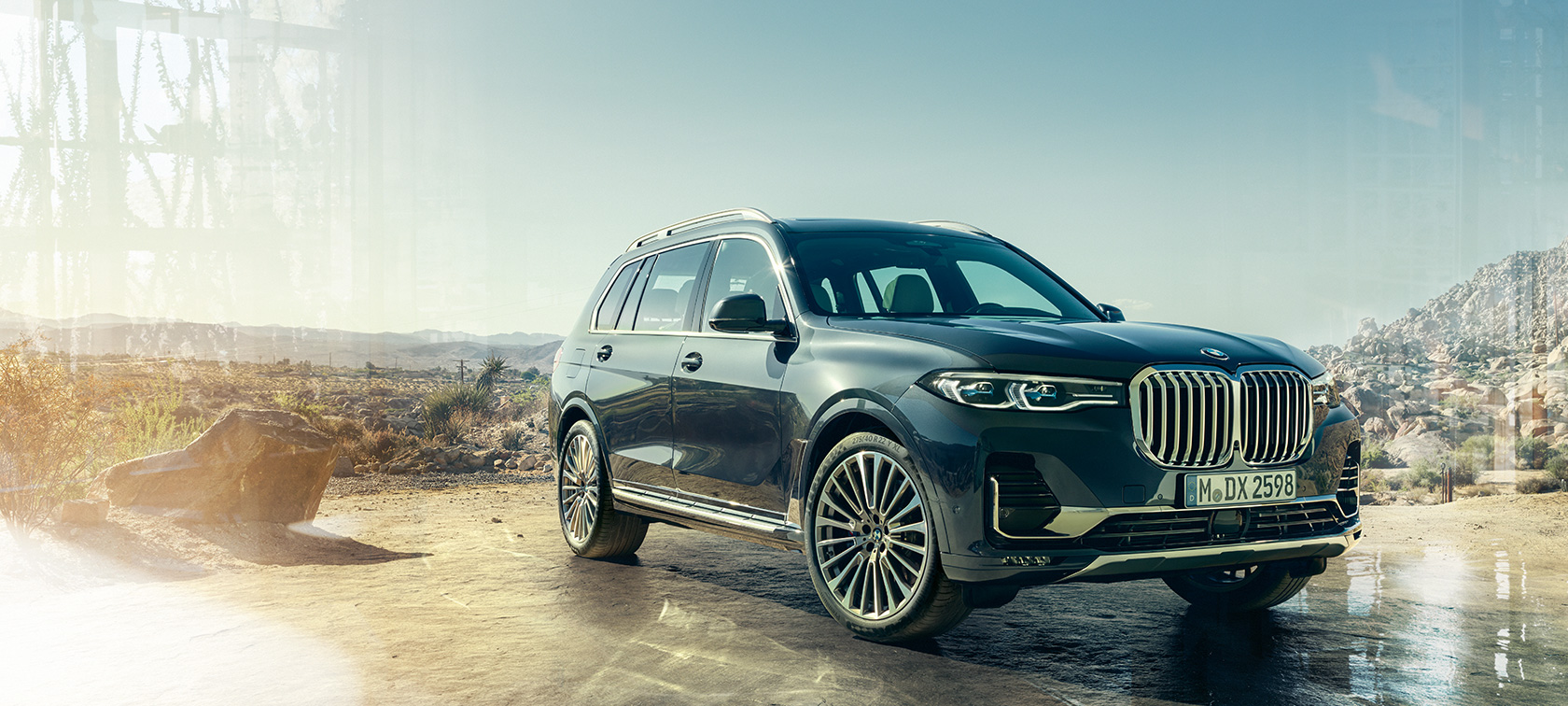 BMW X7 G07, 2019, Arctic Grey krāsa, trīs ceturtdaļu priekšpuses skats