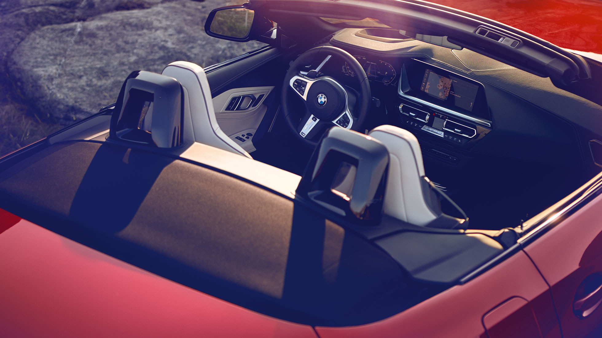 BMW Z4 Roadster priekšējie sēdekļi Skats uz BMW Z4 Roadster priekšējiem sēdekļiem