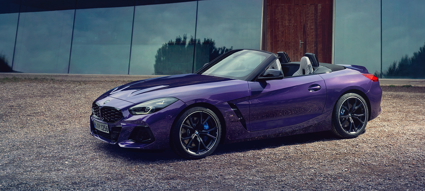 BMW Z4 M40i Roadster G29, trīs ceturtdaļu sānskats BMW Z4 M40i Roadster G29, trīs ceturtdaļu sānskats