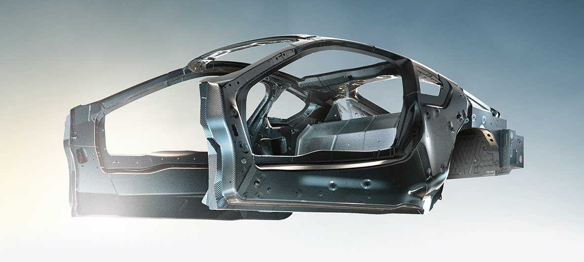 BMW vieglais korpuss, tuvplāns BMW EfficientDynamics, BMW vieglā virsbūve, tuvplāns