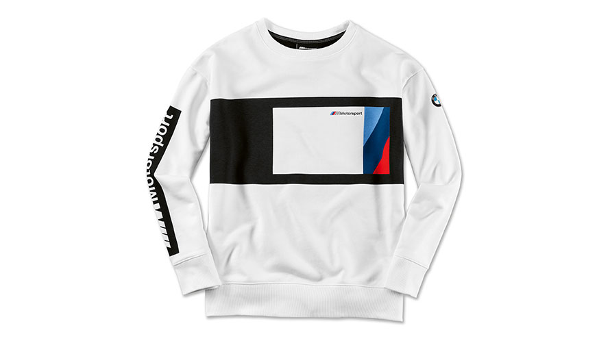 BMW M autosporta sieviešu svīteris. Izstrādājuma ilustrācijā parādīts BMW M autosporta sieviešu svīteris.