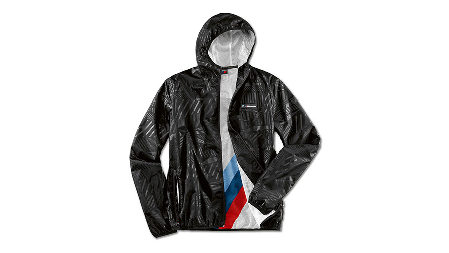 BMW M autosporta lietus jaka, unisekss. Izstrādājuma ilustrācijā parādīta BMW M autosporta lietus jaka, unisekss.