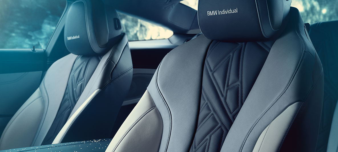 BMW Individual M850i NIGHT SKY, BMW Individual sporta sēdekļi BMW Individual M850i NIGHT SKY BMW Individual sporta sēdekļu tuvplāns