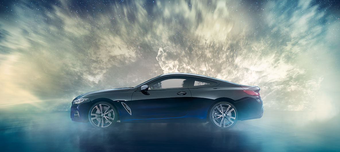 BMW Individual M850i NIGHT SKY, sānskats BMW Individual M850i NIGHT SKY momentuzņēmums no sāna