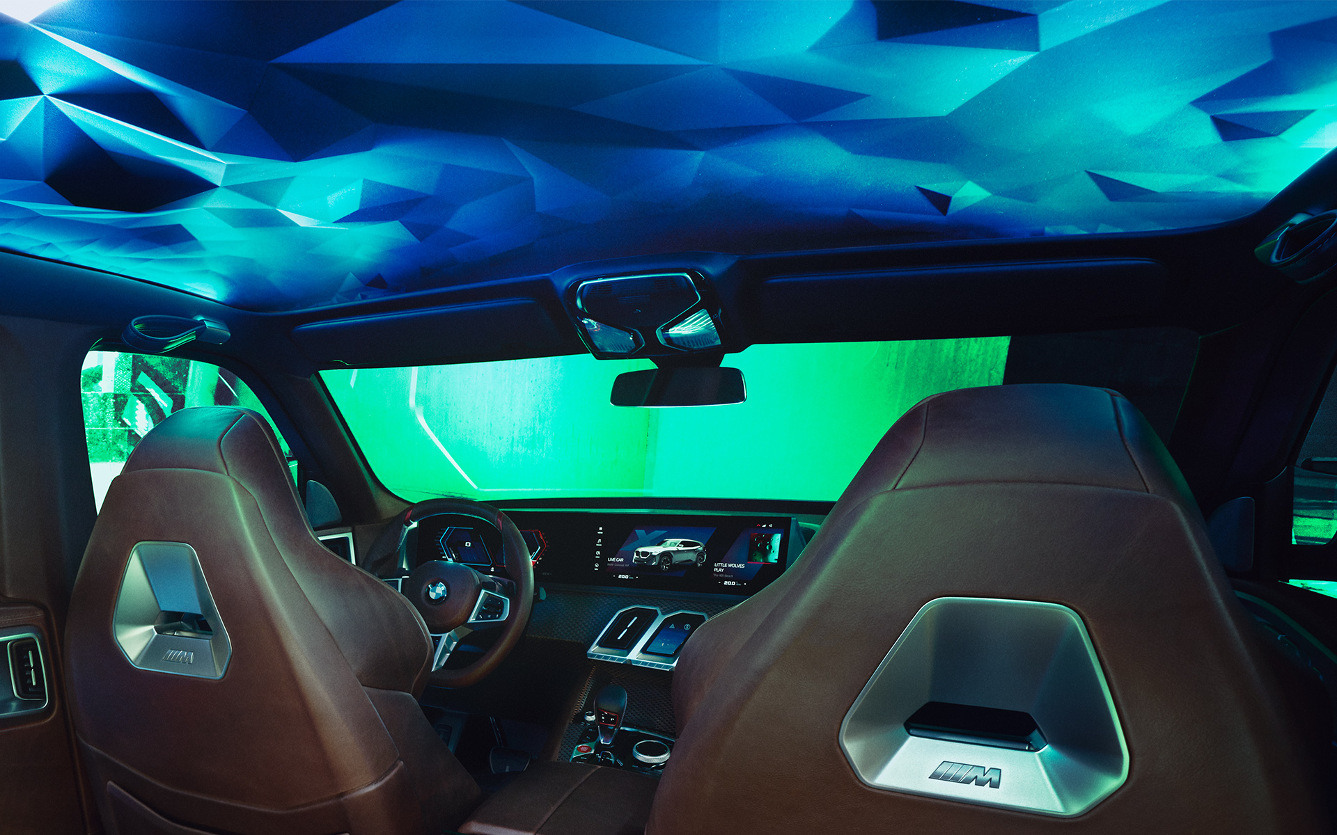 BMW Concept XM (G09), salons, sānskats, tuvplāns, griestu apdare BMW Concept XM (G09), salons, sānskats, tuvplāns, griestu apdare