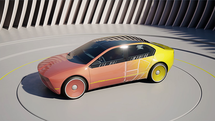 BMW i Vision Dee, E Ink tehnoloģija BMW i Vision Dee, redzējuma automobilis, E Ink tehnoloģija