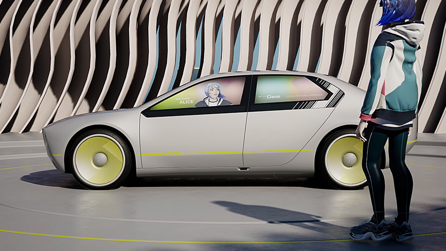 BMW i Vision Dee, personiskais avatārs BMW i Vision Dee, redzējuma automobilis, personiskais avatārs