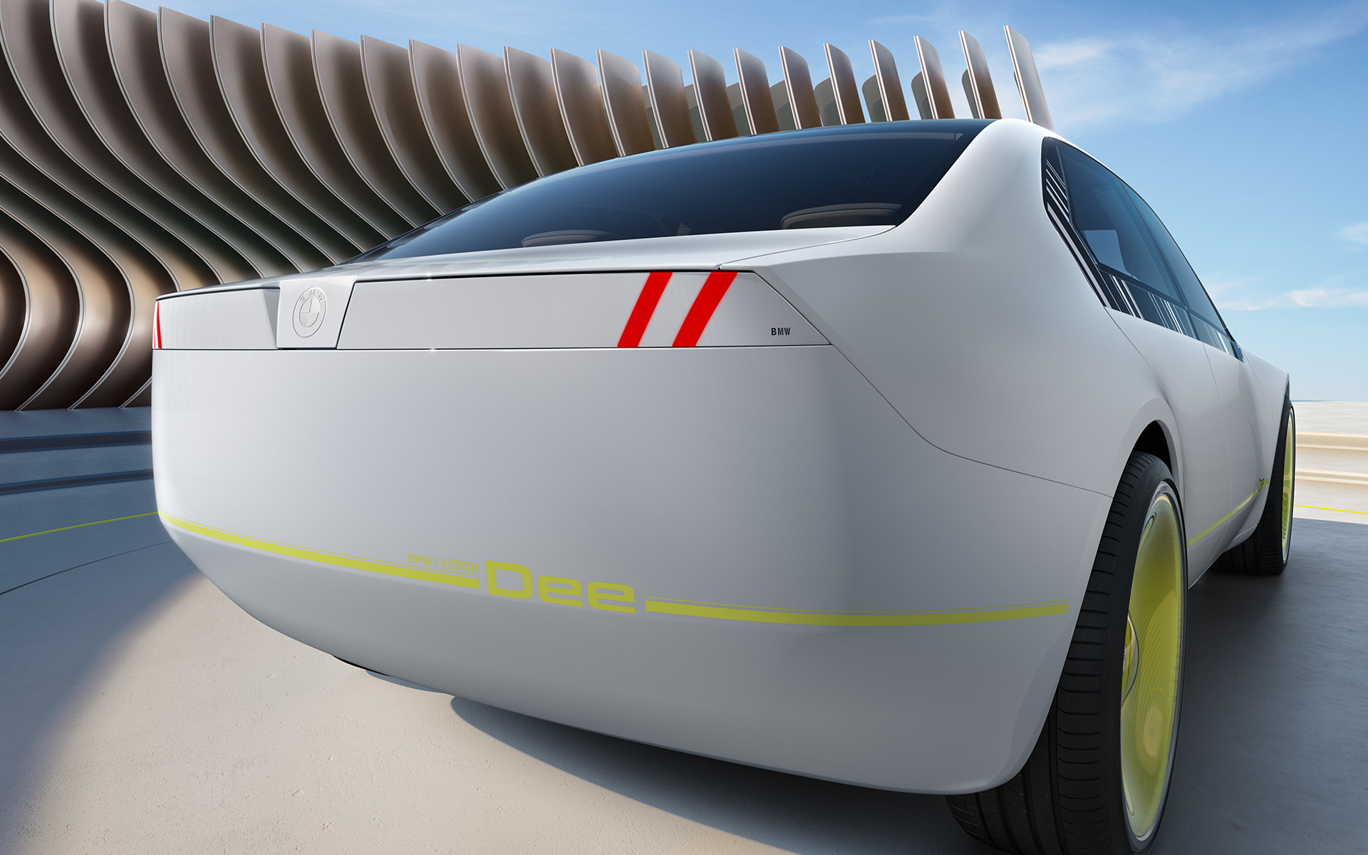 BMW i Vision Dee, redzējuma automobilis, virsbūves dizains, aizmugures kopskats