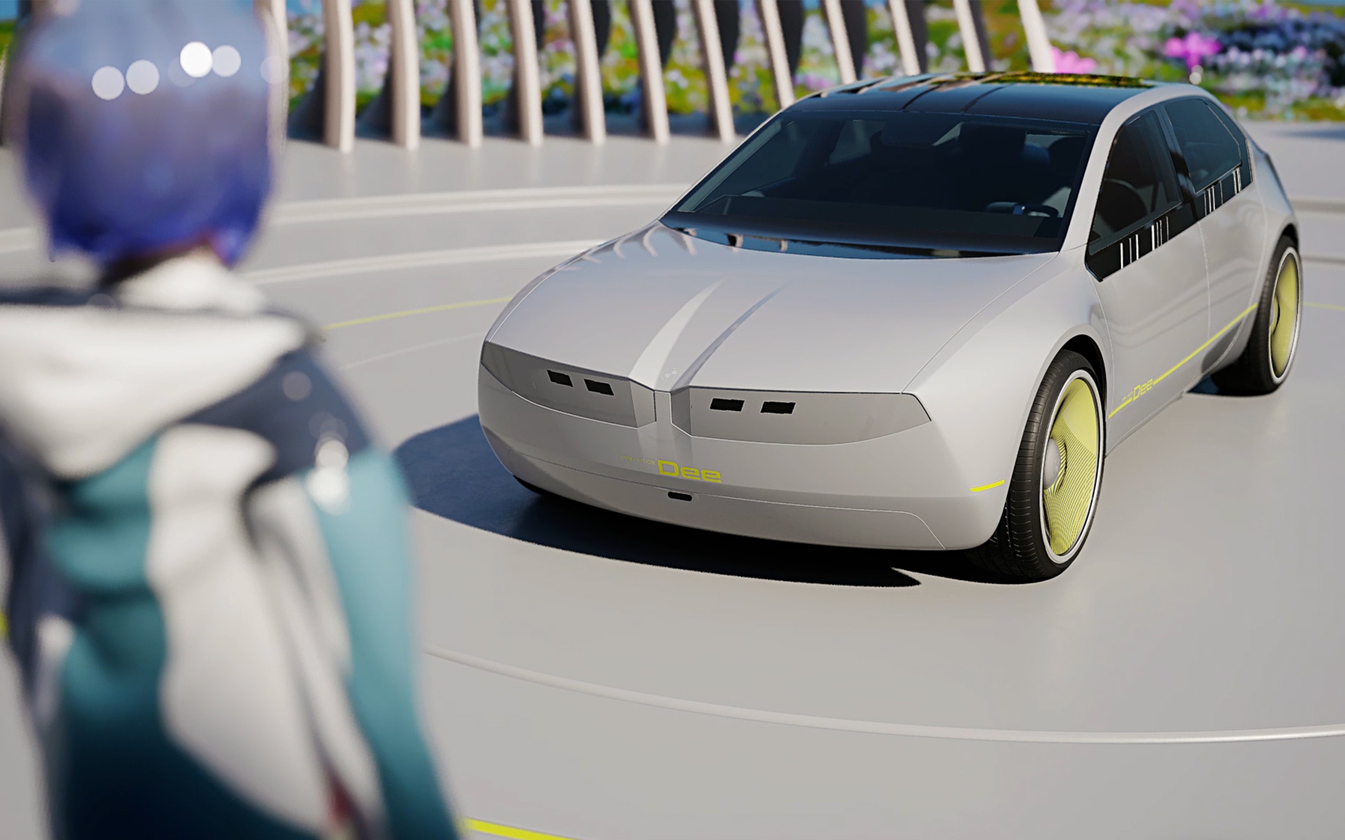 BMW i Vision Dee, redzējuma automobilis, virsbūves dizains, digitāla ikona