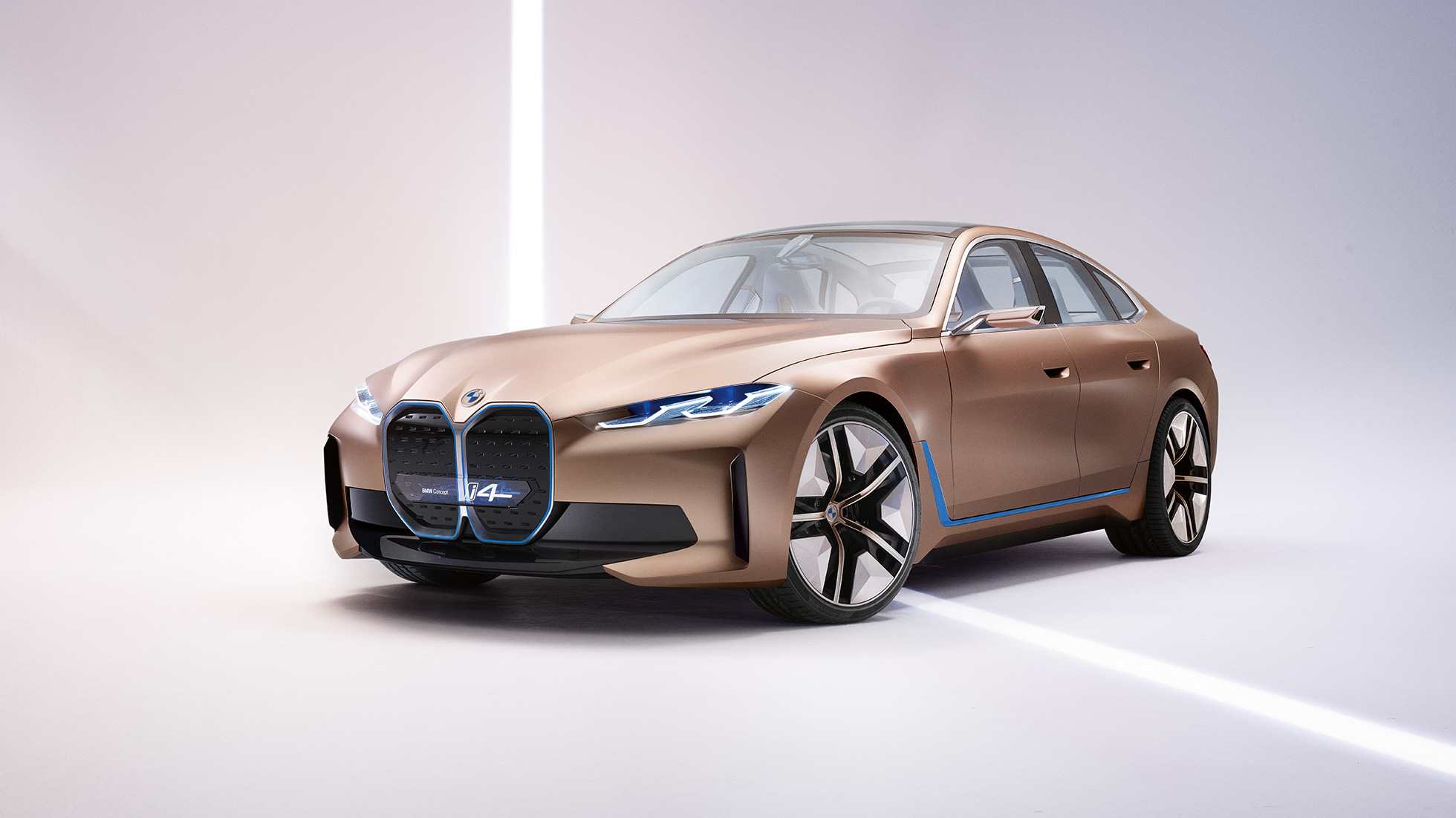 Virsbūve 4, BMW Concept i4 2020 G26 Virsbūve 4, BMW Concept i4 2020 G26, elektroautomobilis, pilnībā elektrisks BMW Gran Coupé, sānskats