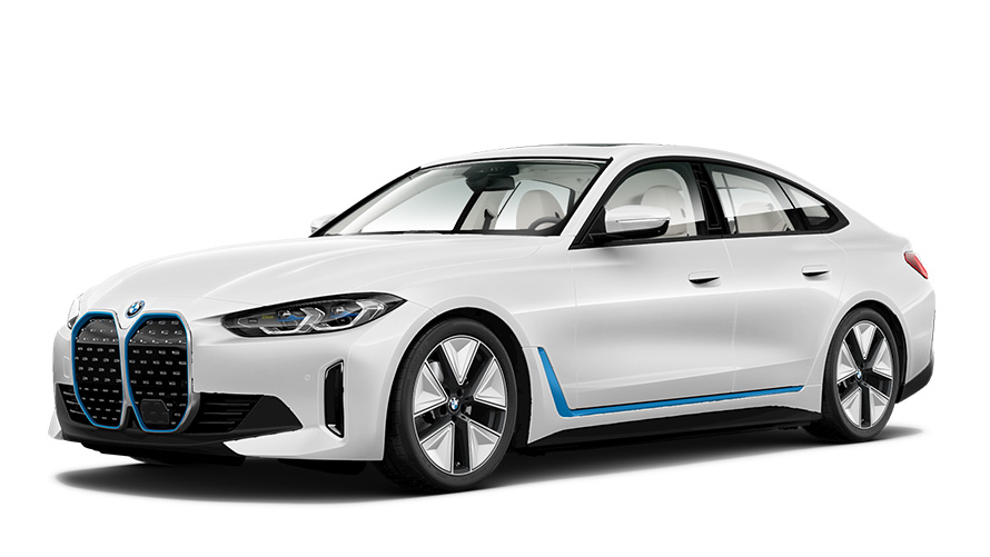 BMW Concept i4, uzņēmums studijā BMW Concept i4, uzņēmums studijā, trīs ceturtdaļu priekšpuses skats