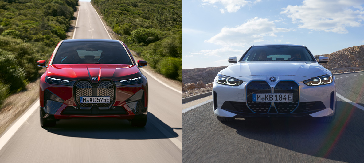 BMW e-mobilitāte, BMW iX xDrive50 i20, BMW i4 G26 BMW e-mobilitāte, BMW iX xDrive50 i20, BMW i4, G26, BMW elektroautomobilis