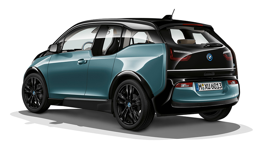 BMW i3, studijā veikts uzņēmums BMW i3, studijā veikts uzņēmums, trīs ceturtdaļu priekšpuses skats