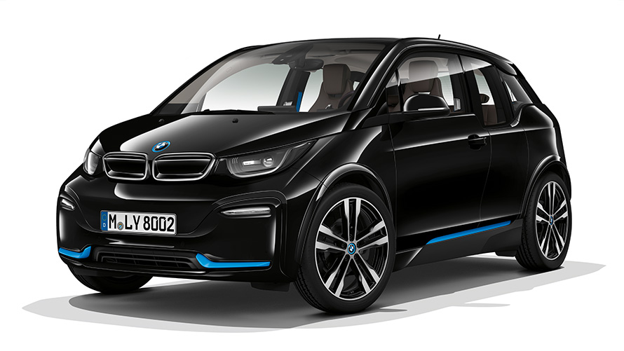 BMW i3s, studijā veikts uzņēmums BMW i3s, studijā veikts uzņēmums, trīs ceturtdaļu priekšpuses skats