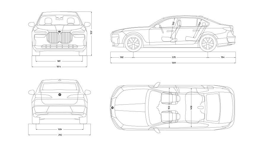 Rasējums mērogā, BMW 7. sērijas Protection G73 Rasējums mērogā, BMW 7. sērijas Protection G73