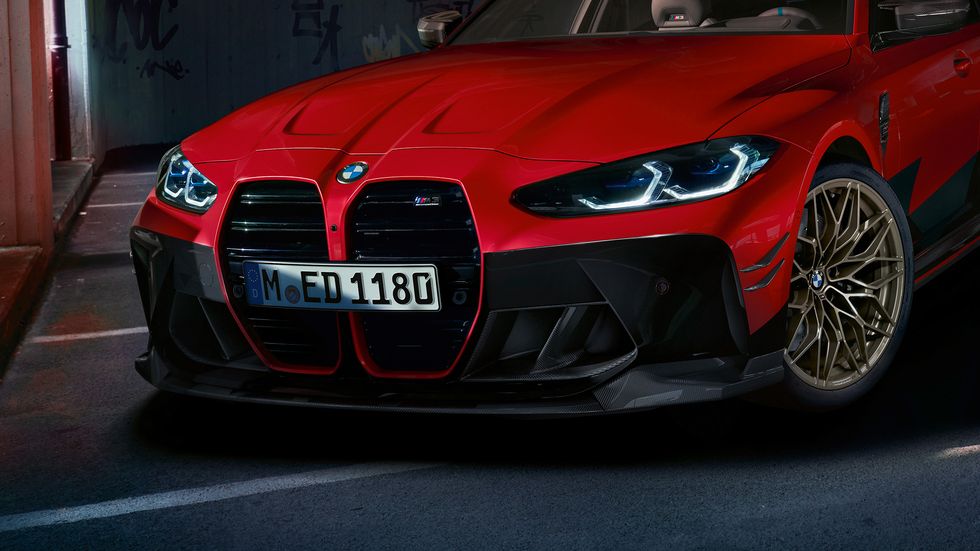 BMW M3 G80, priekšpuses skats BMW M Performance detaļas, BMW M3, G80, priekšpuses skats