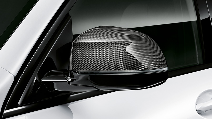 M Performance oglekļa šķiedras ārējo atpakaļskata spoguļu korpusi BMW M Performance detaļas, BMW M Performance oglekļa šķiedras ārējo spoguļu korpusi